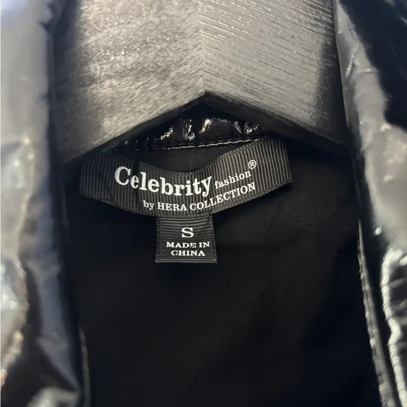 Elegant Black Ruched Women's Coat - Picture 5 of 6